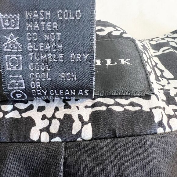 August Silk Vintage 100% Silk Blazer Black & White Women’s M - Picture 6 of 9